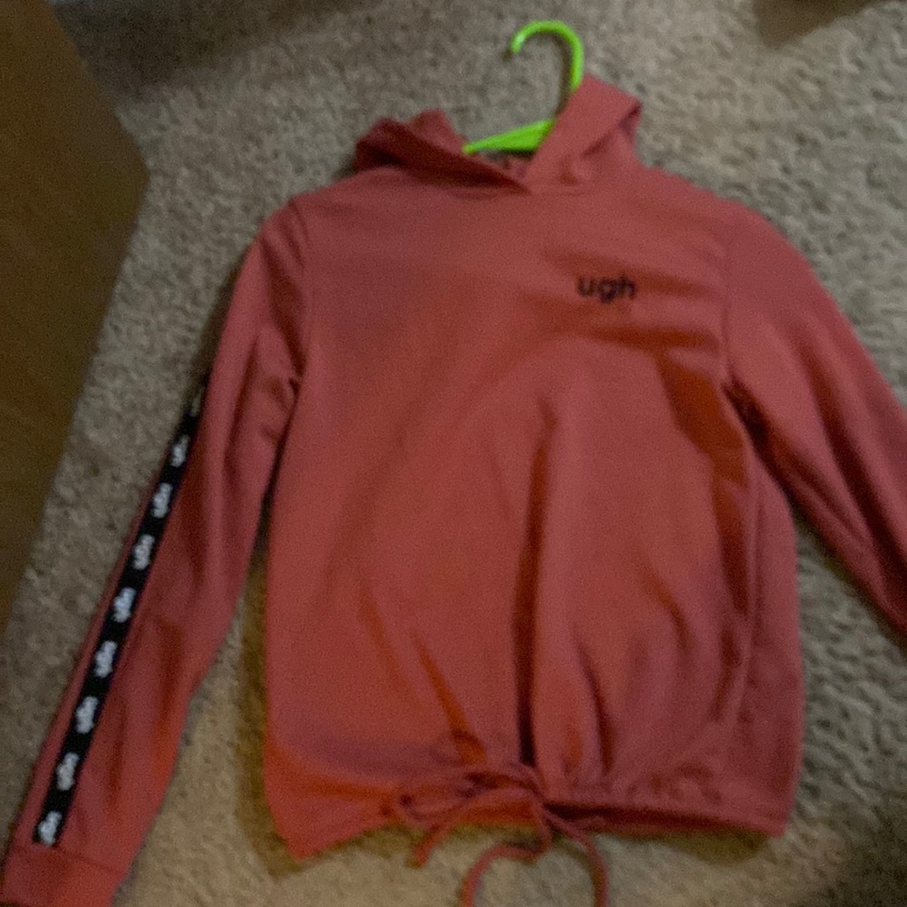 Rust red “ugh” hoodie